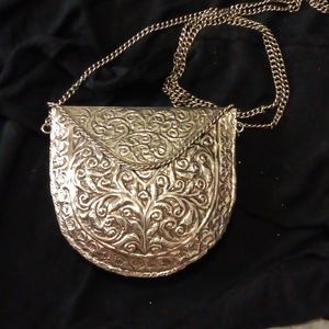 Brass silver plated clutch purse
